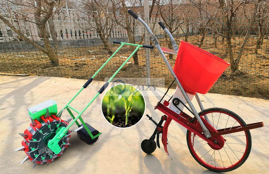 Hand-operated maize corn planter machine / peanut plant