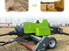 kukusanya na kuondoa majani ya mchele ya mraba na baler