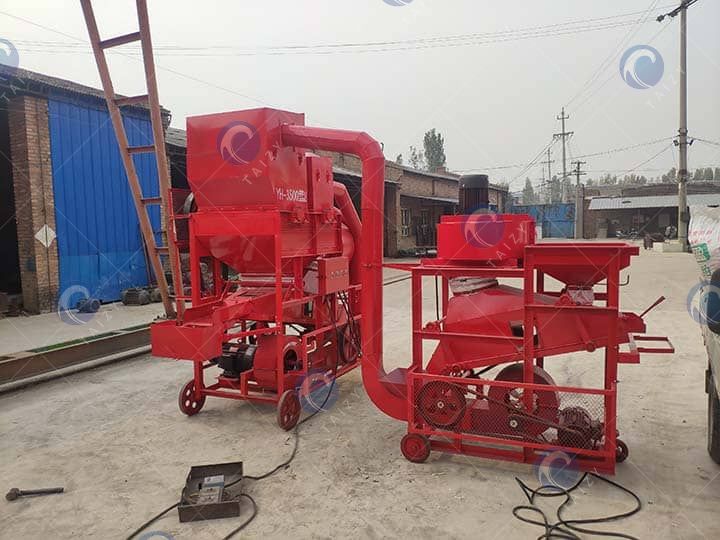 combined peanut cleaning and shelling machine