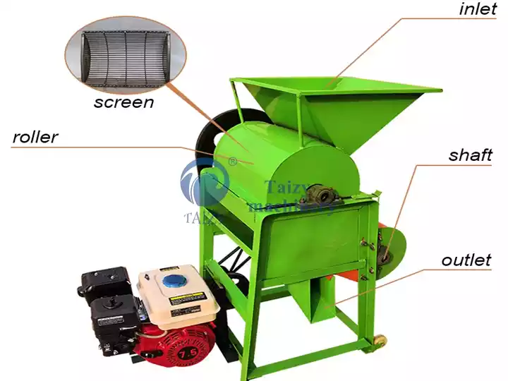 Estructura de la máquina peladora de maní
