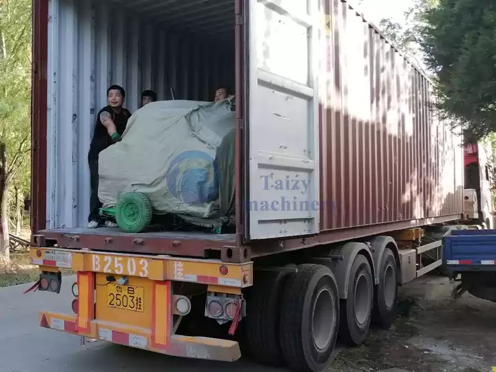 옥수수 타작기 적재 현장