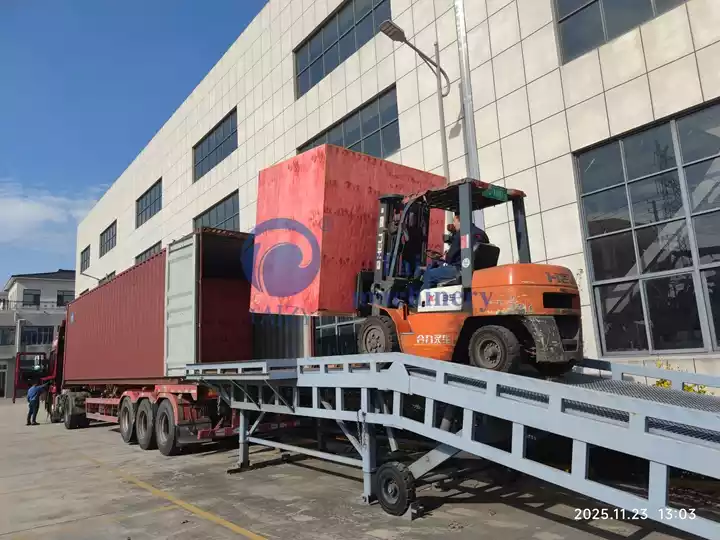 完整稻米加工线装载现场